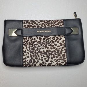 Antonio Melani Leather Calf Hair Animal Clutch